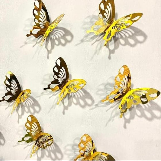 10 Pcs 3d Butterfly Mirror Acrylic Wall Art Laser Cut Diy Design Decoration Piece For Home Decor Living Room And Kitchen