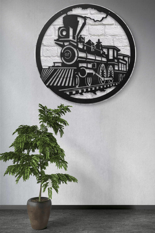 3-D Laser cut Acrylic Mirror Train, Wall Design for home decoration