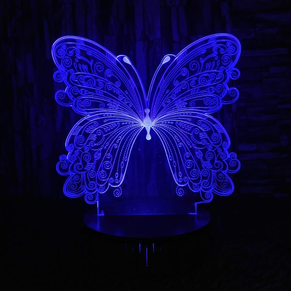 3d Butterfly Illusion Lamp – Beautiful Night Lamp, Decorative Piece, And Unique Gift