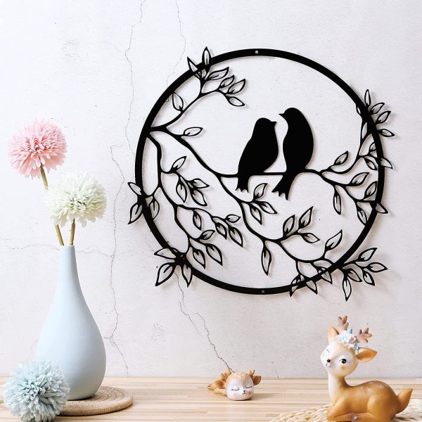 Wall Decoration Birds On Branch Wooden Bird Wall Sculpture Wall Hanging Sign Wall Art