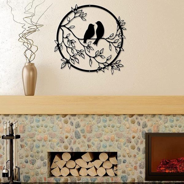 Wall Decoration Birds On Branch Wooden Bird Wall Sculpture Wall Hanging Sign Wall Art