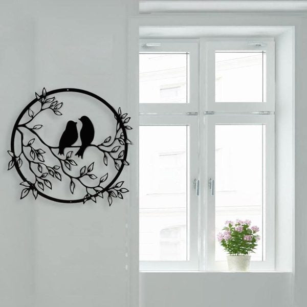 Wall Decoration Birds On Branch Wooden Bird Wall Sculpture Wall Hanging Sign Wall Art